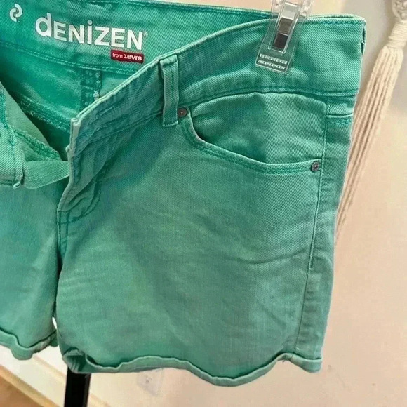 Denizen by Levi's Jungle Green Denim Cuffed Stretch Shorts 6 - Picture 3 of 6